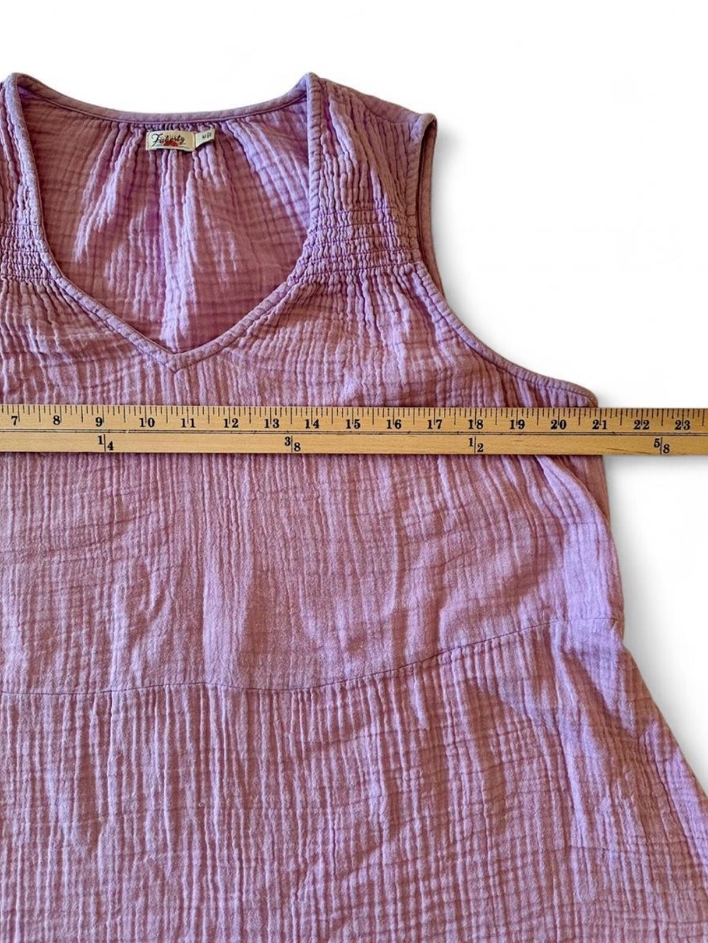 Faherty Organic Cotton Gauze Tank Top Lavender Lilac Swing Coastal Boho M - Picture 7 of 8